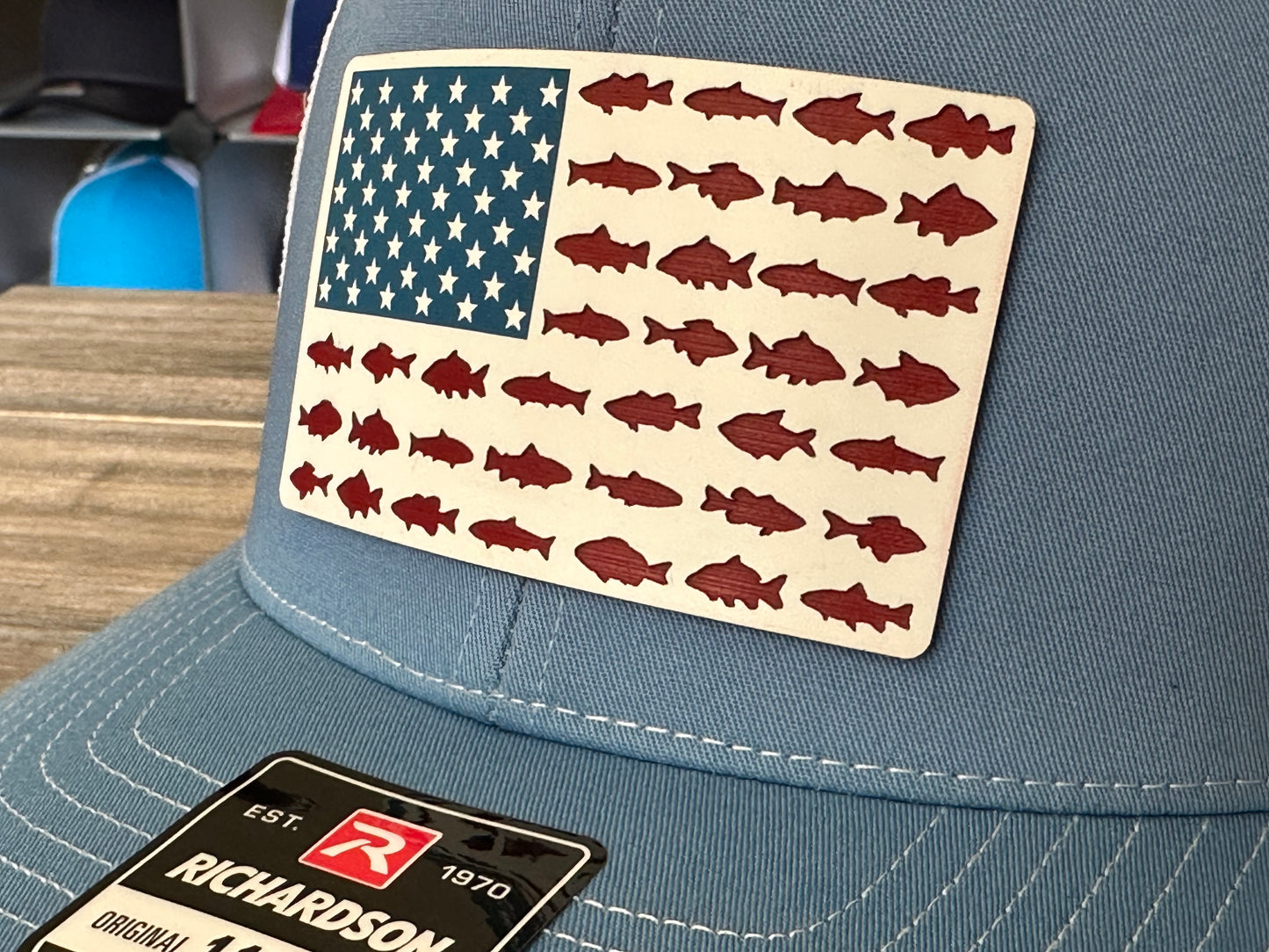 Fish Flag Acrylic Heat-Applied Hat Patch