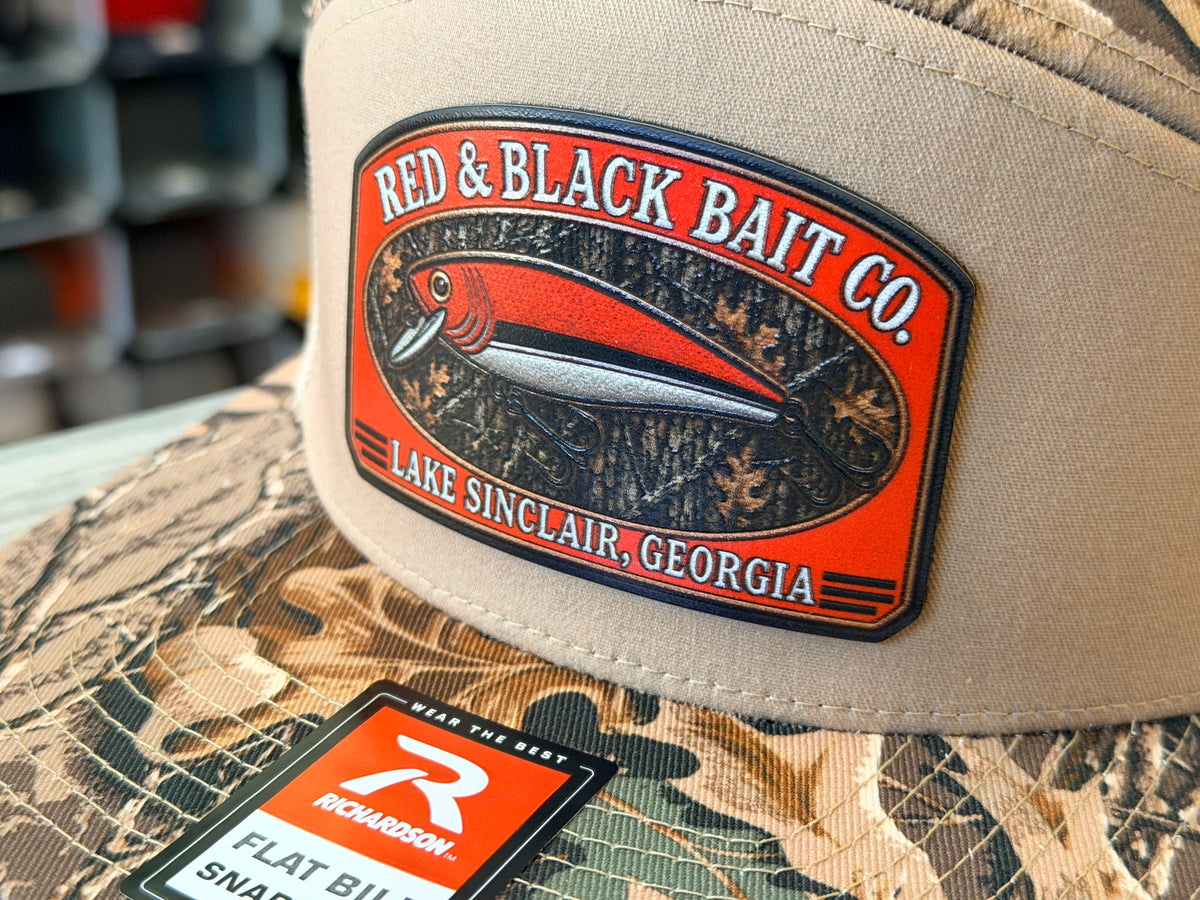 Red & Black Bait Company Richardson 168 Flatbill 7-Panel SnapBack Cap