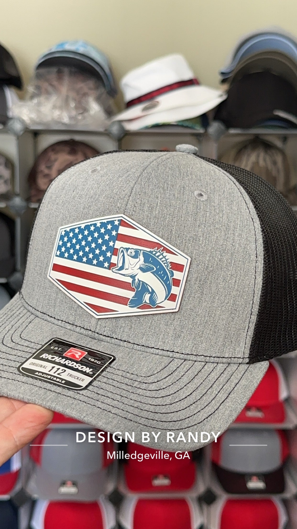 Bass Flag Patch on Richardson 112 SnapBack Cap