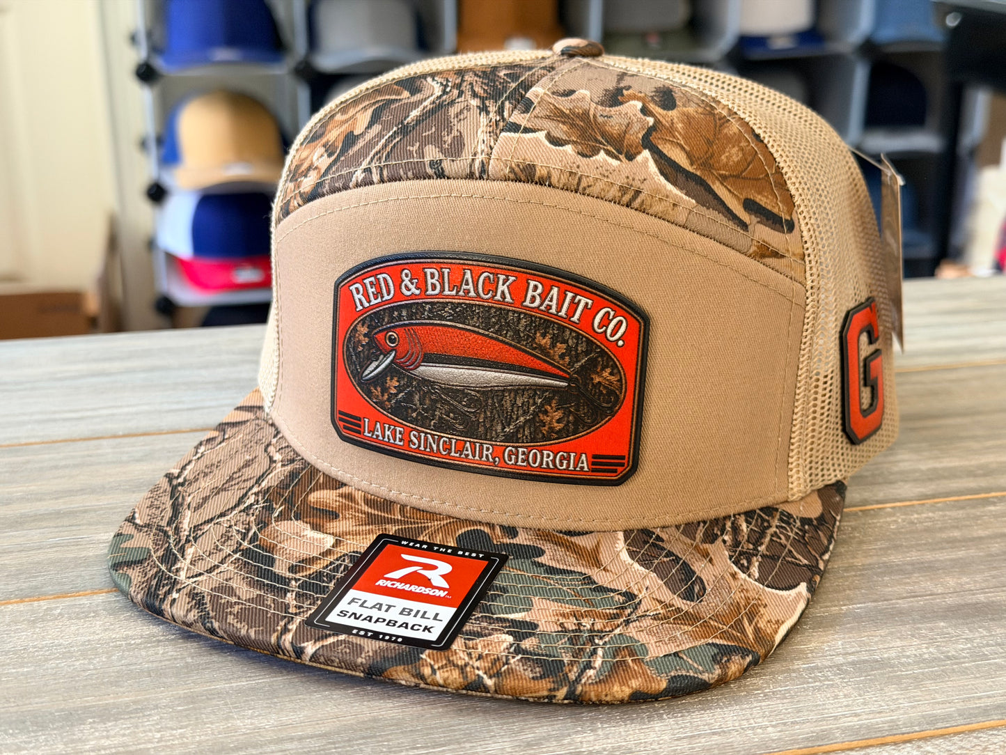 Red & Black Bait Company Richardson 168 Flatbill 7-Panel SnapBack Cap