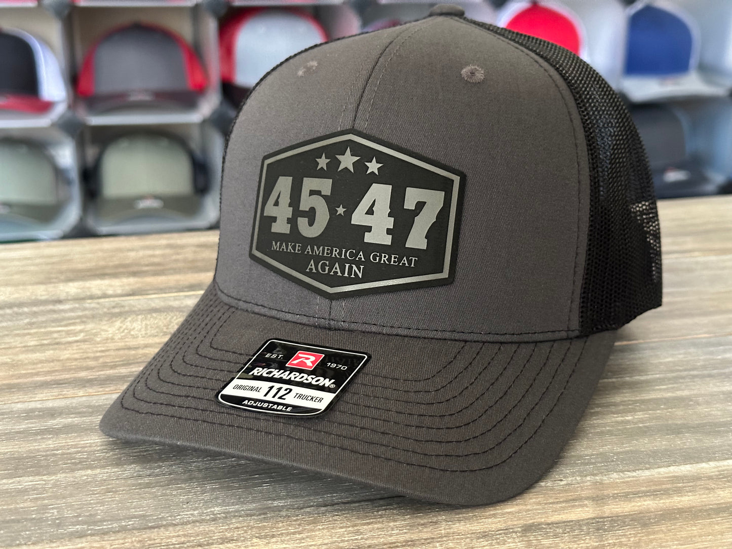 45 47 MAGA Patch on Richardson 112 SnapBack Cap