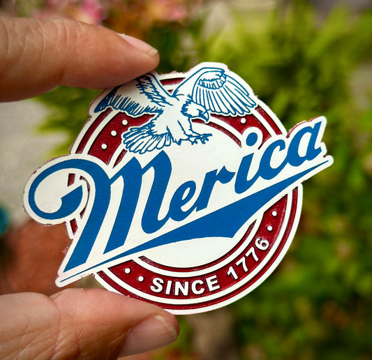 Merica Acrylic Heat-Applied Hat Patch
