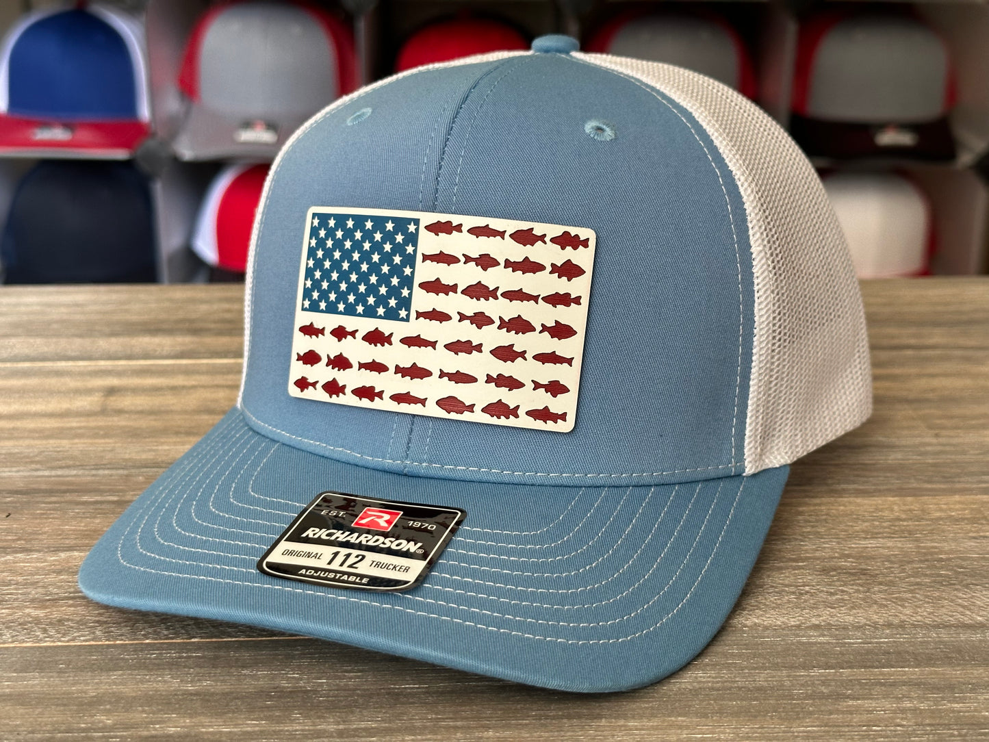 Fish Flag Patch on Richardson 112 SnapBack Cap