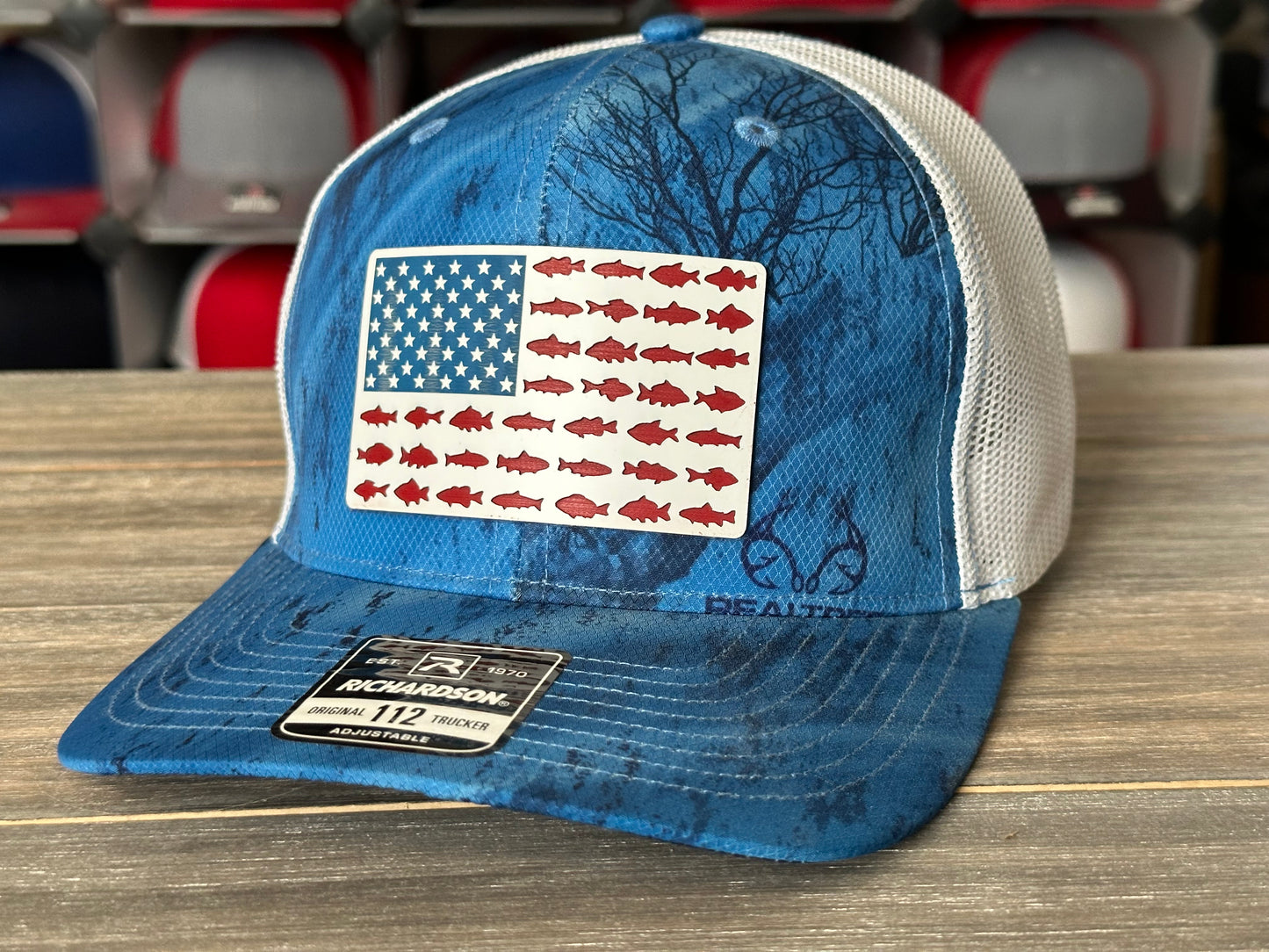 Fish Flag Patch on Richardson 112 SnapBack Cap