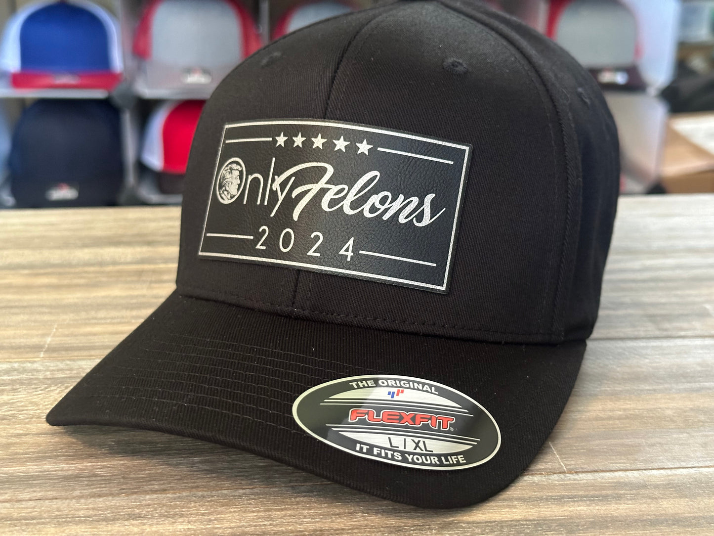 Only Felons 2024 Trump Yupoong Flexfit Cap