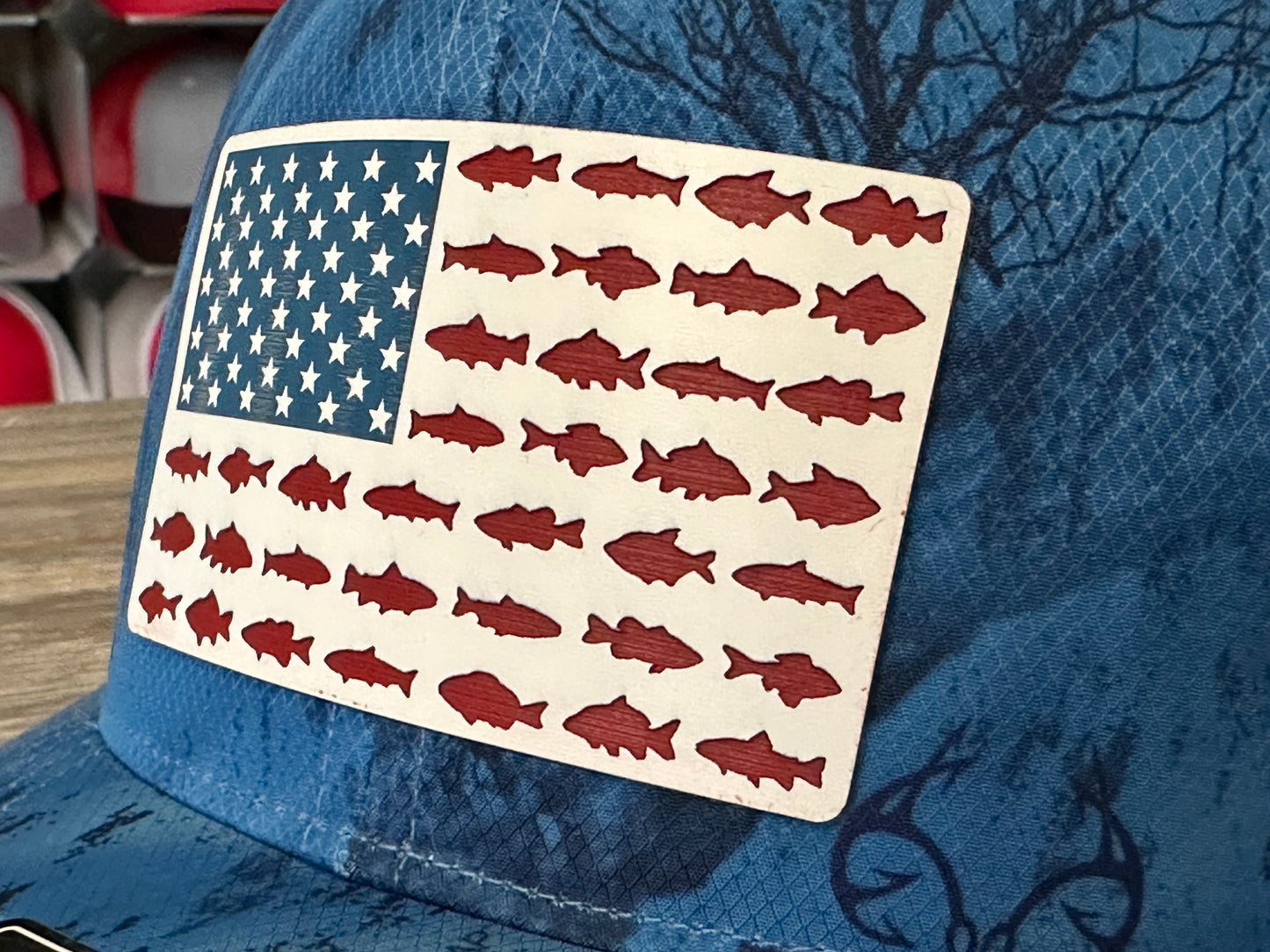 Fish Flag Patch on Richardson 112 SnapBack Cap