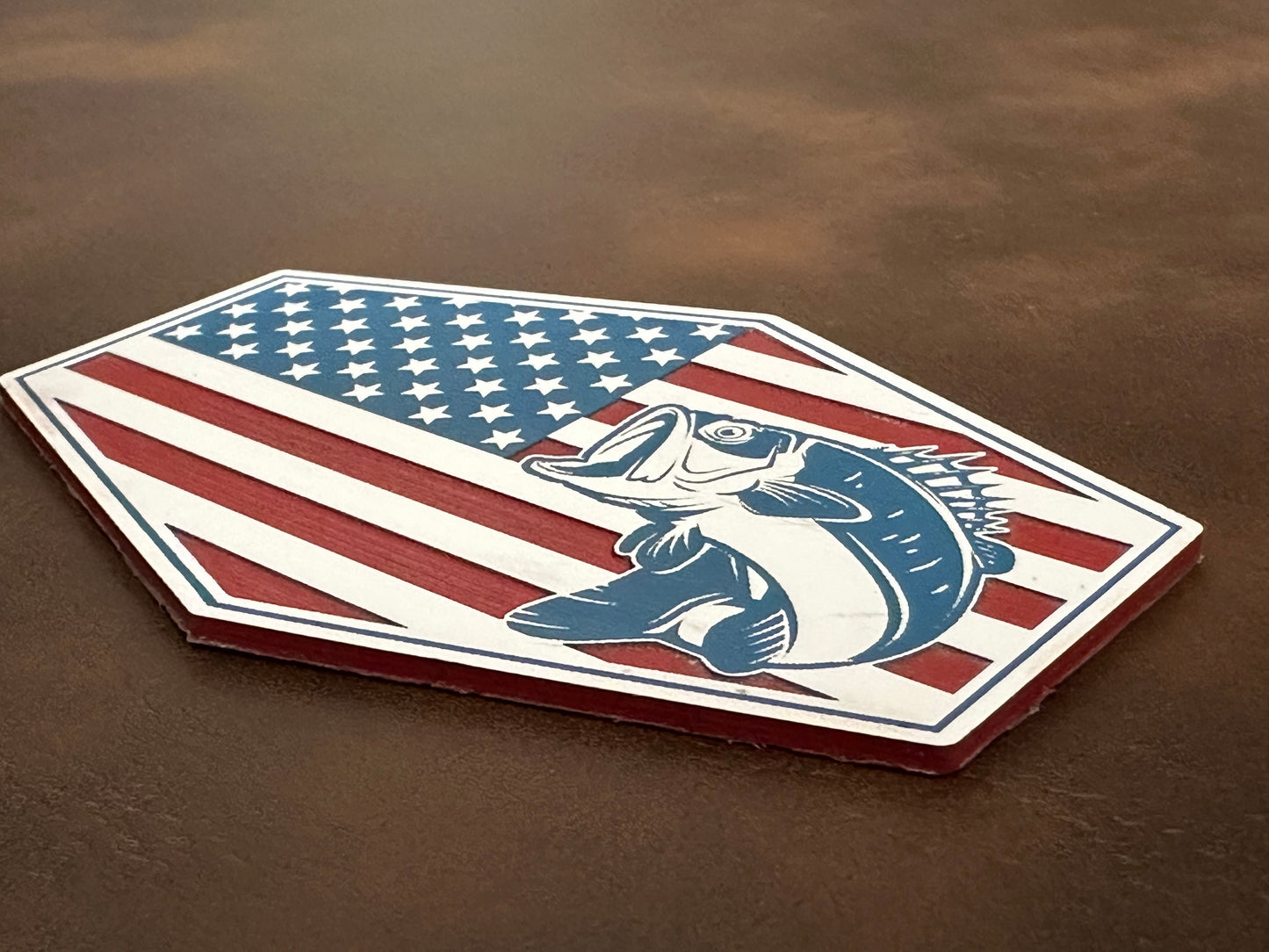 Bass Flag Acrylic Heat-Applied Hat Patch
