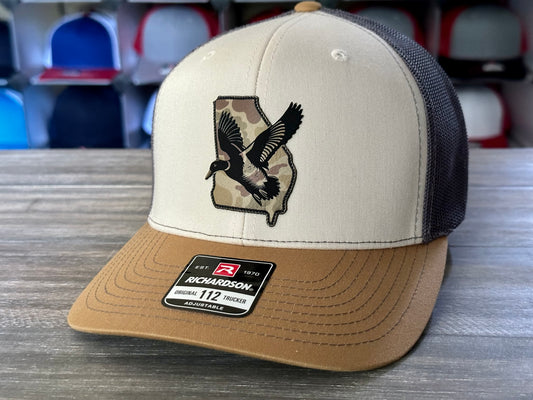 Duck on Marsh Camo Georgia Patch on Richardson 112 SnapBack Cap