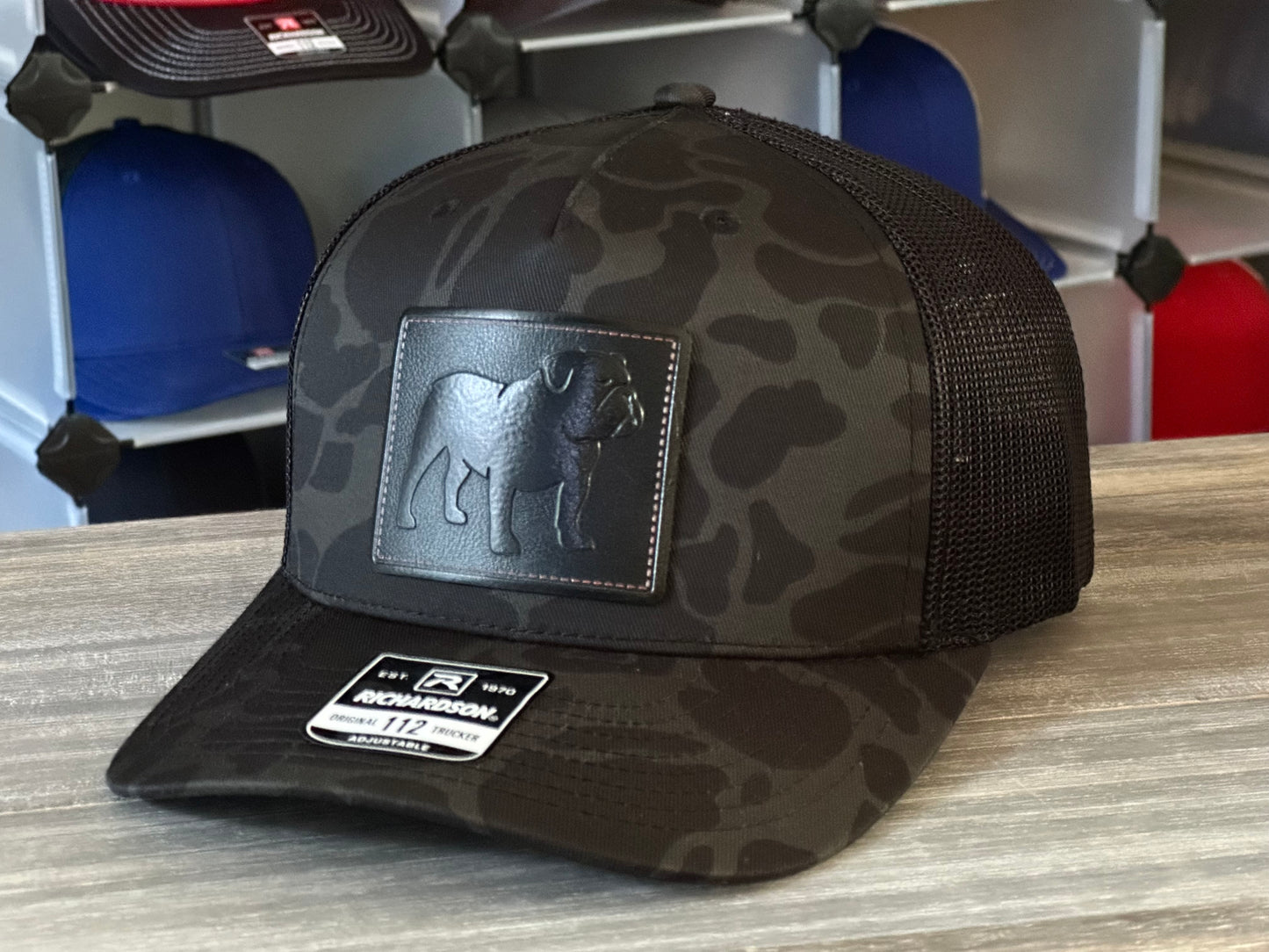 Bulldog Silhouette Blackout Richardson 112 SnapBack Cap
