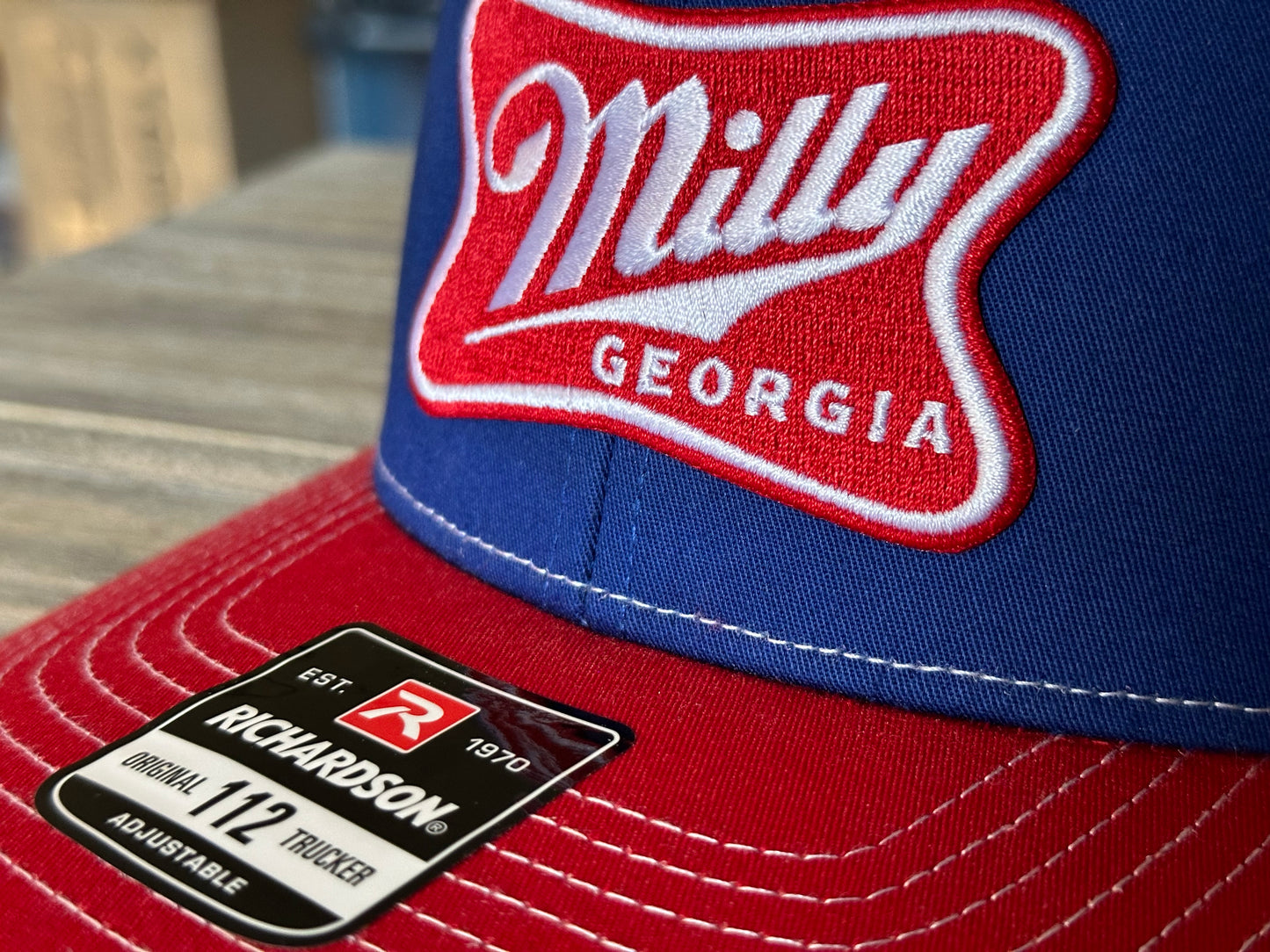 Milledgeville Milly Georgia Patch on Richardson 112 SnapBack Cap