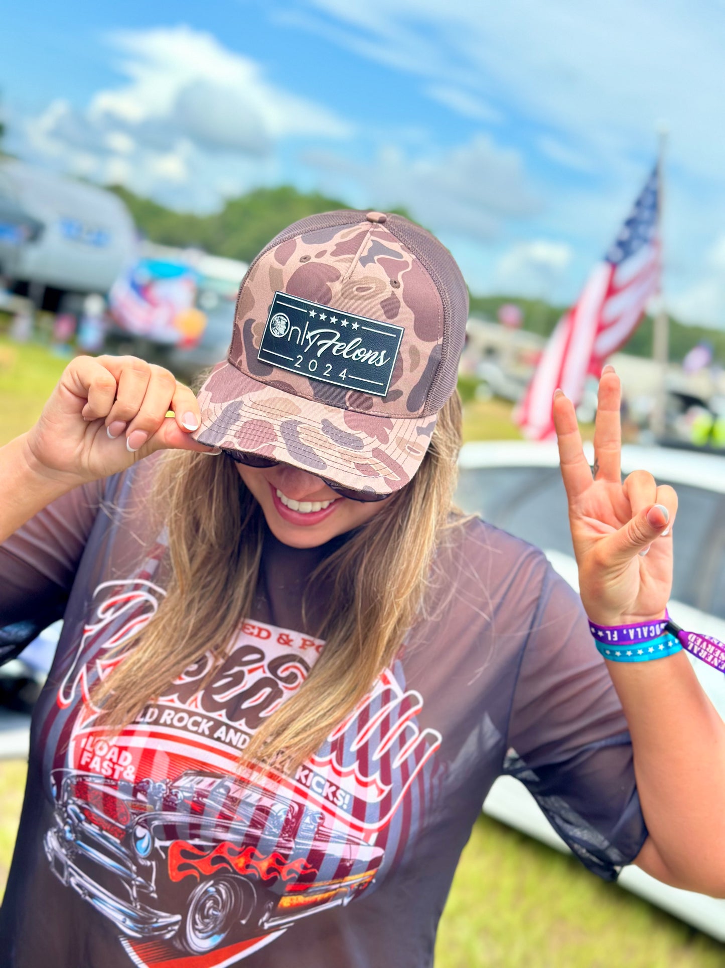 Only Felons 2024 Trump Richardson 112 SnapBack Cap.