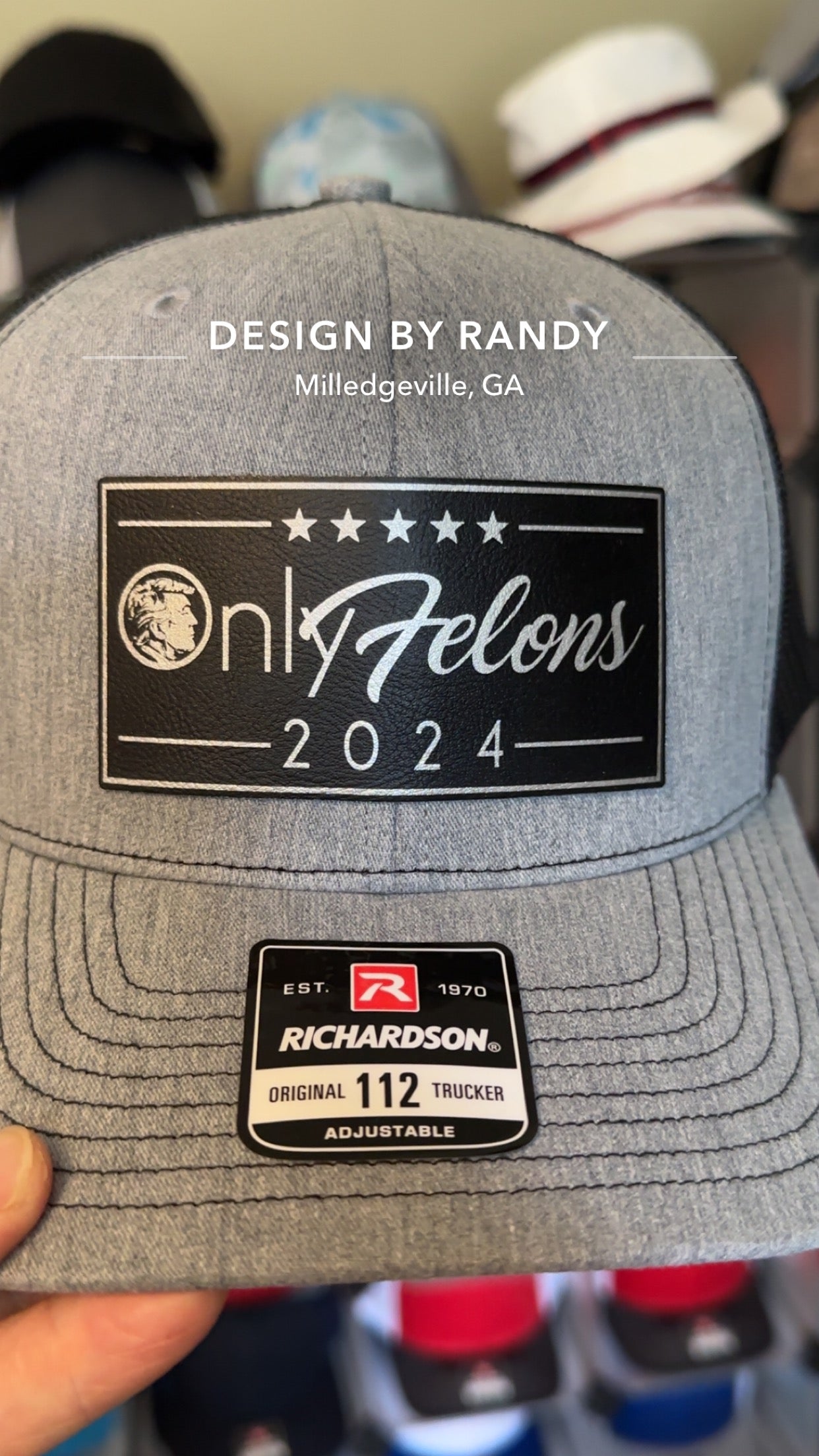 Only Felons 2024 Trump Richardson 112 SnapBack Cap.
