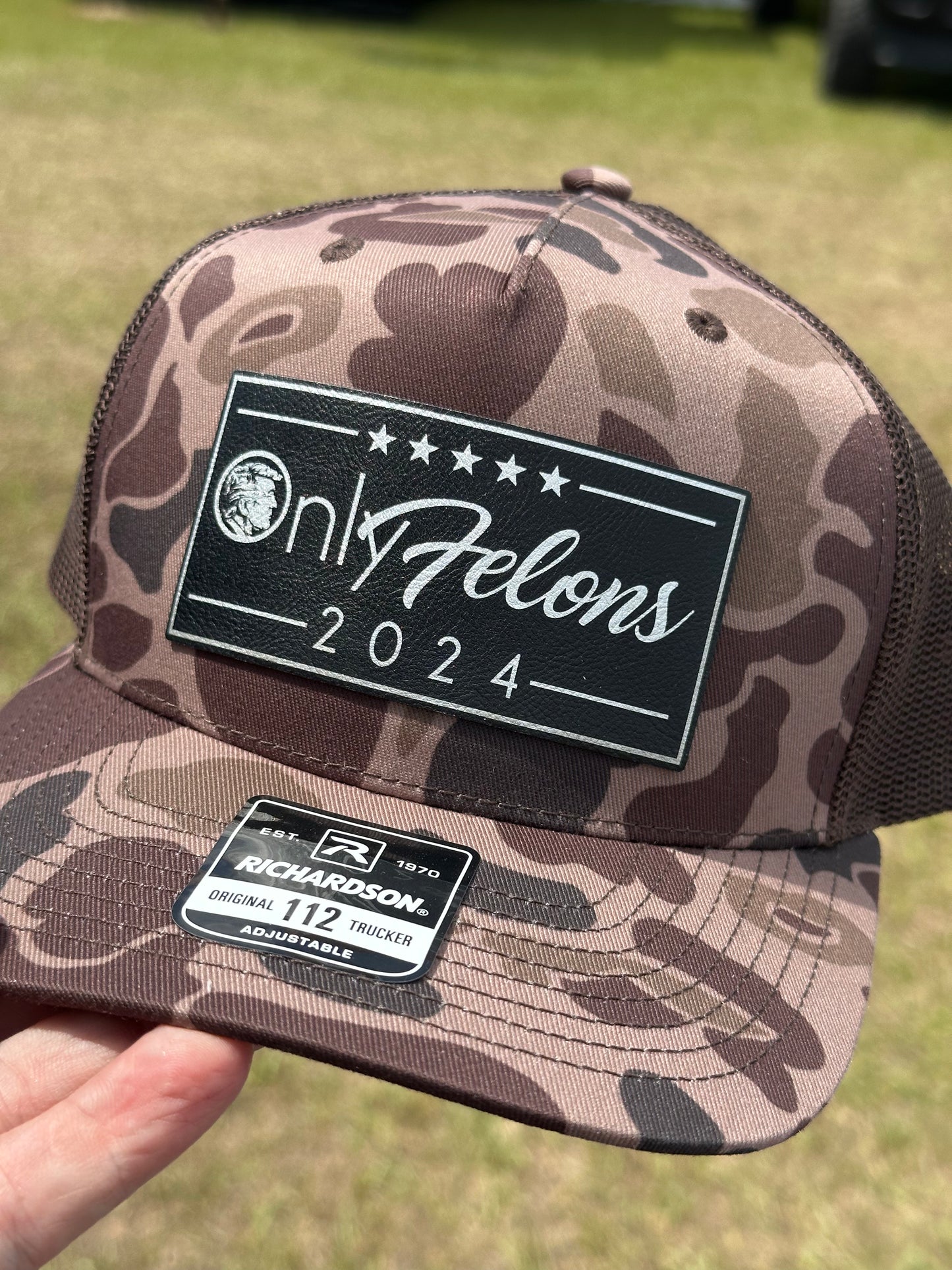 Only Felons 2024 Trump Richardson 112 SnapBack Cap.