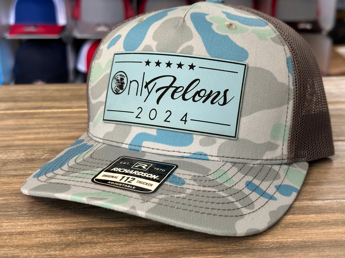 Only Felons 2024 Trump Richardson 112 SnapBack Cap.