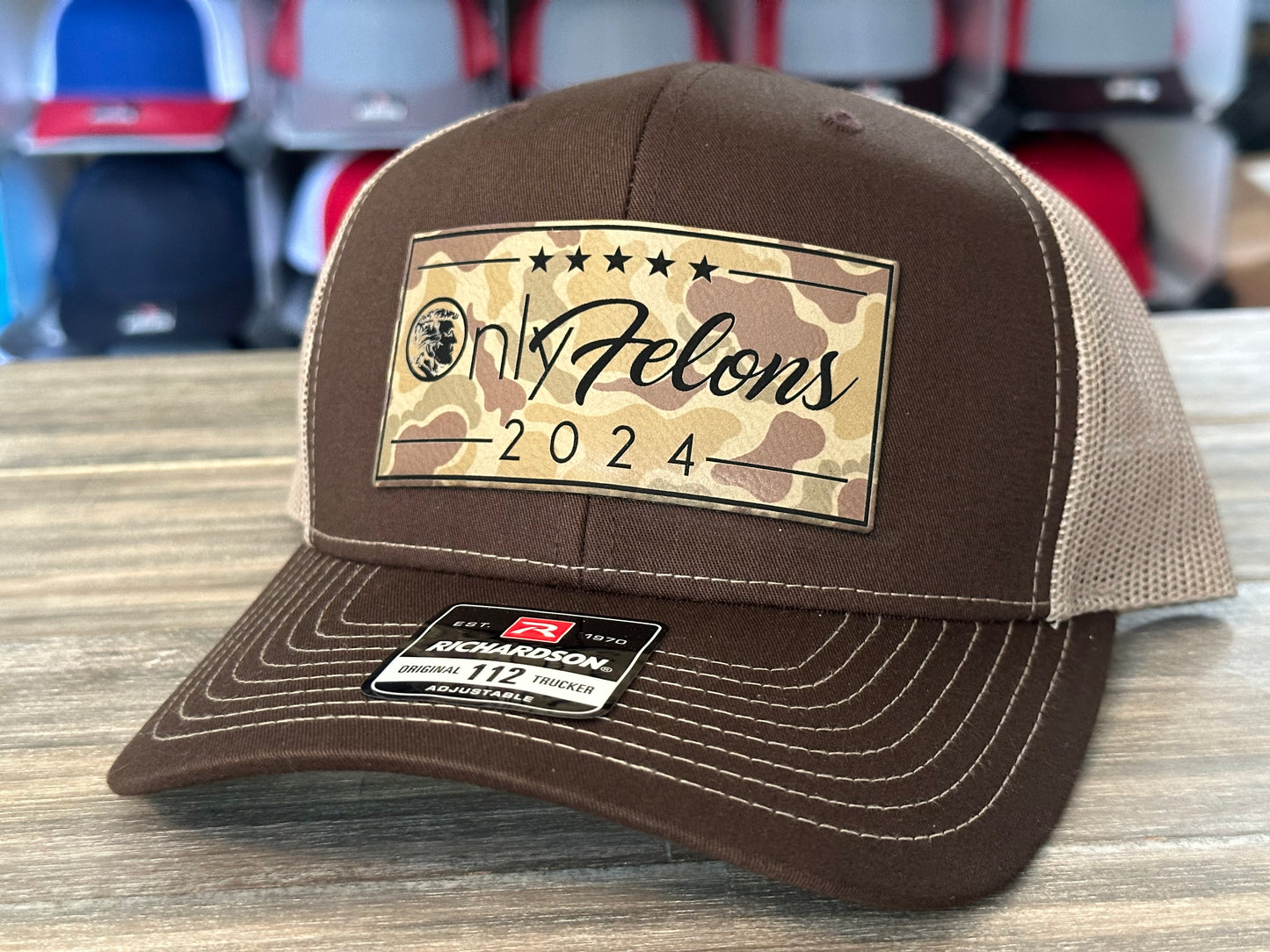 Only Felons 2024 Trump Richardson 112 SnapBack Cap.