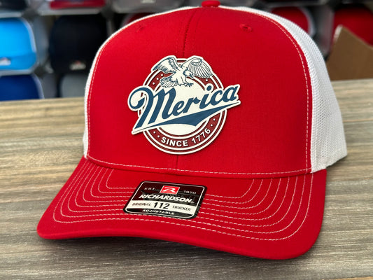 Merica Patch on Richardson 112 SnapBack Cap