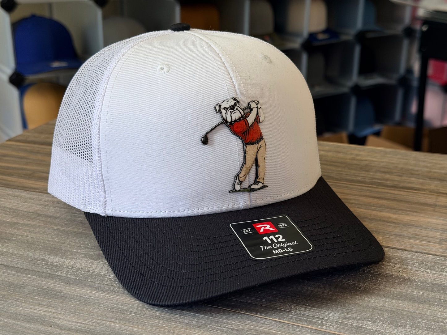 Bulldog Golfer on Richardson 112 SnapBack Cap