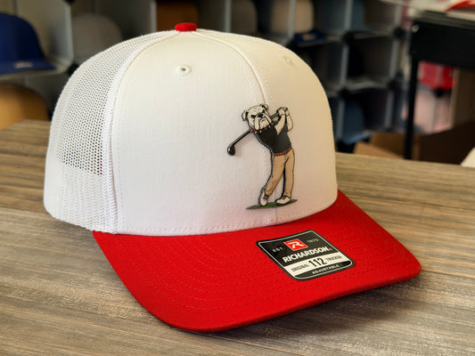 Bulldog Golfer on Richardson 112 SnapBack Cap