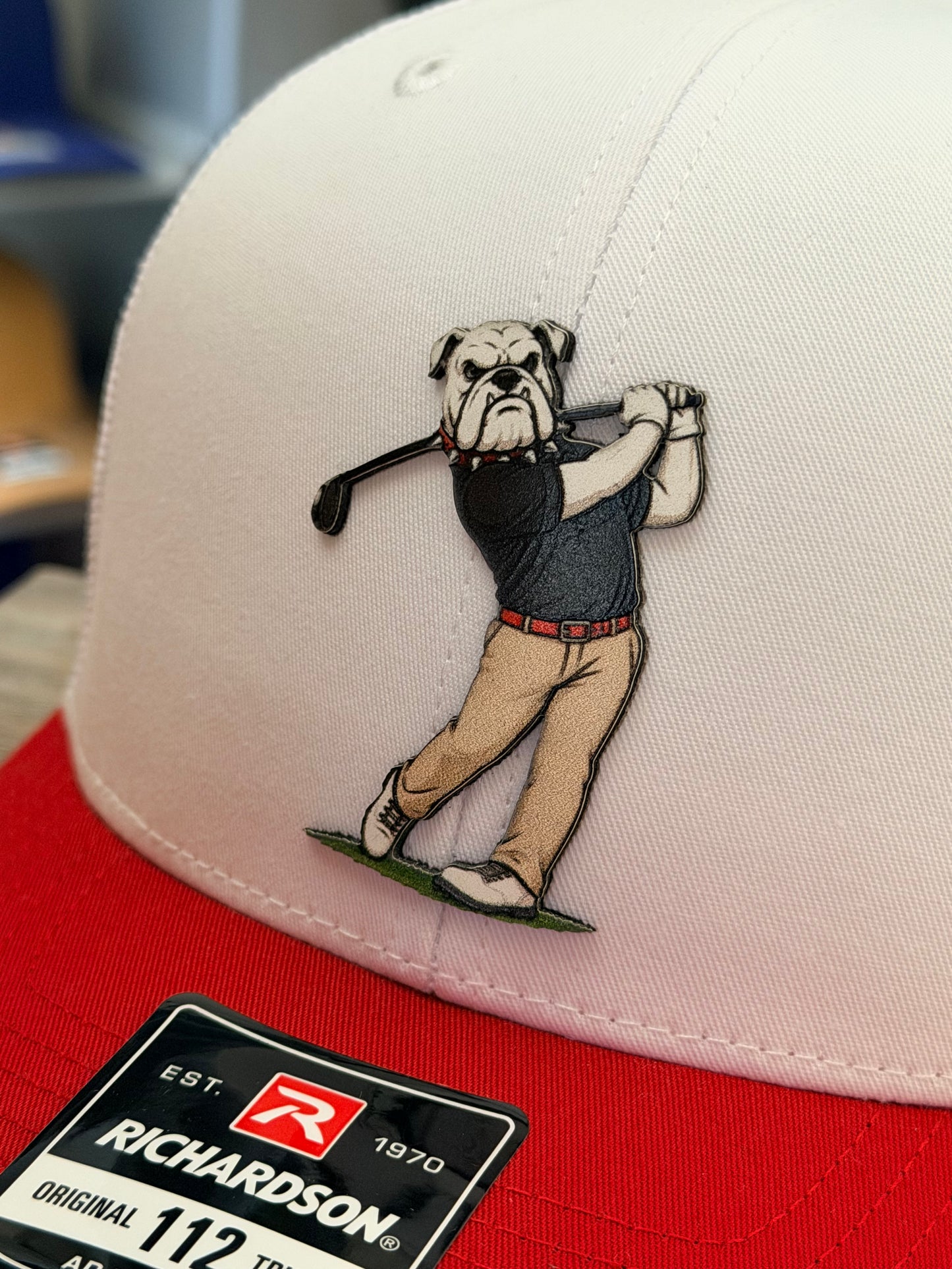Bulldog Golfer on Richardson 112 SnapBack Cap